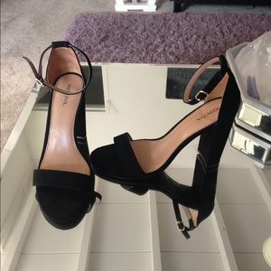 Merona black strappy heels