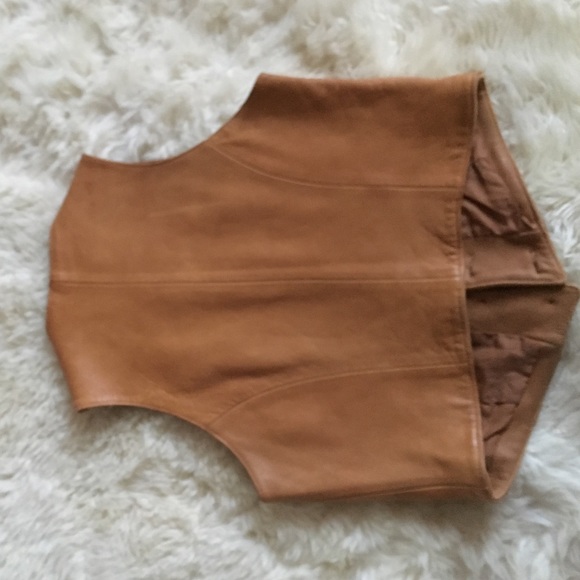 Tan Leather Vest - Picture 2 of 3