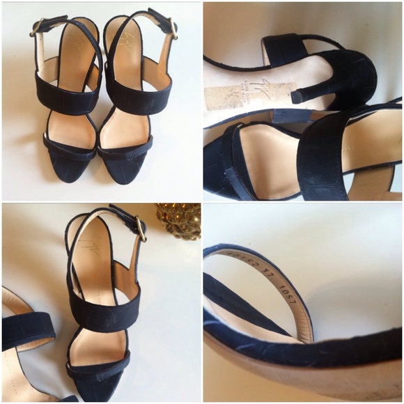 Giuseppe Zanotti Croc Print Leather Sandals - Picture 2 of 3