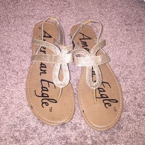 Sparkly gold sandals