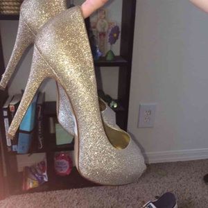 Gold and silver ombré heels