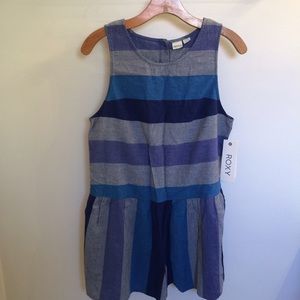 Roxy Striped Open Back Romper