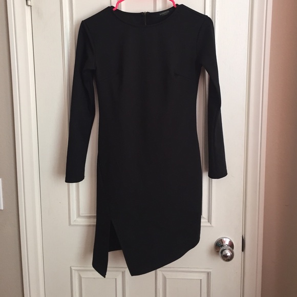 Lulu's Asymmetrical high slit body con dress