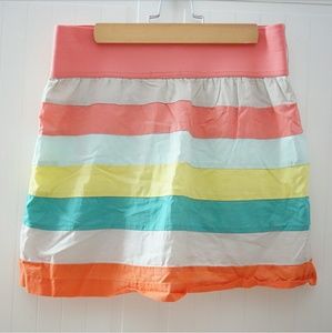 Candy Rainbow Colored Striped Skirt