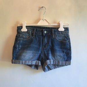 Denim high waisted shorts
