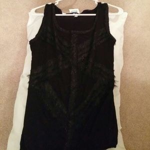 Black tank top with cute design that shines