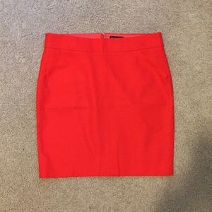 NWT Bright Red J Crew Pencil Skirt