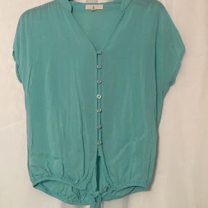 Mint button down top