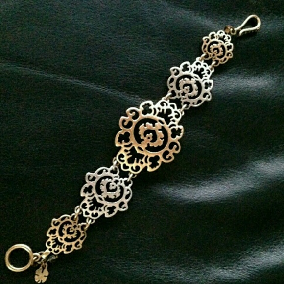 LUCKY BRAND Two Tone Floral Sun Open Work Bracelet