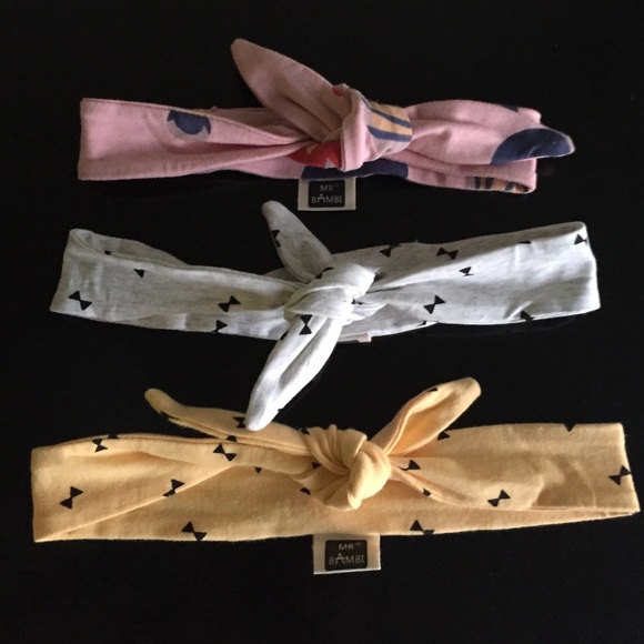 28" Yellow and Black Bow Tie Print Knot Headband - Picture 3 of 4