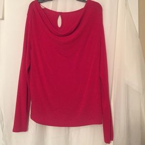 Swoop neck red sweater