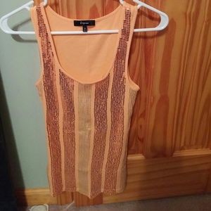 Never worn shades of Orange sequin tank top