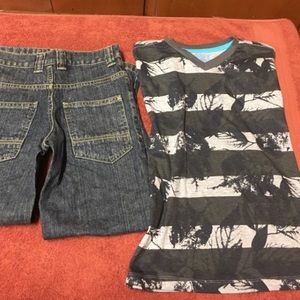 Boys Outfit Waist adjusting Jeans & Shirt
