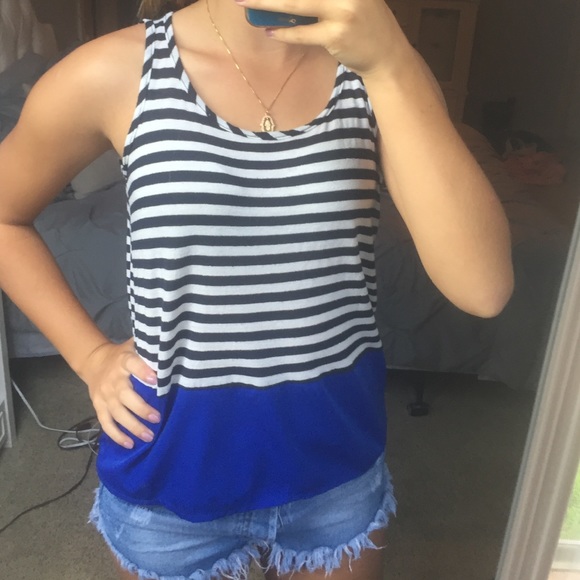 Striped tank top w/ blue bottom!!! size small
