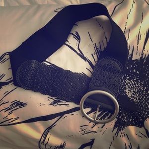 Black and silver belt