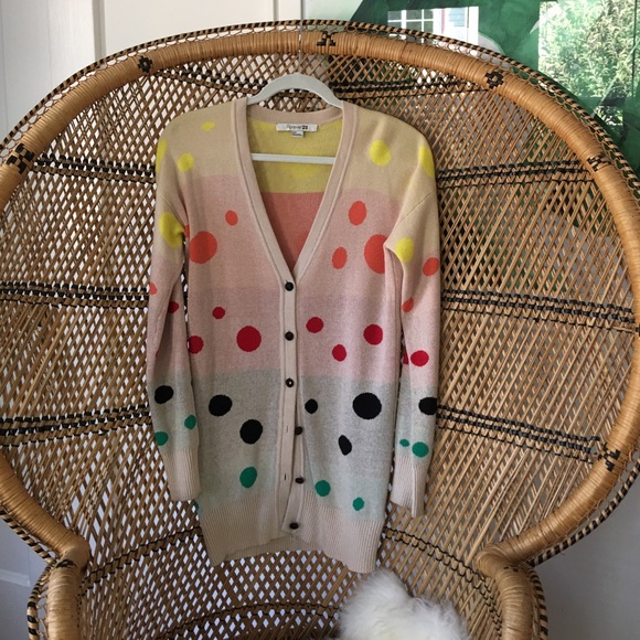 Forever 21 Sweaters - Forever 21 Rainbow Polkadot Cardigan Forever 21 Sweaters - Forever 21 Rainbow Polkadot Cardigan
