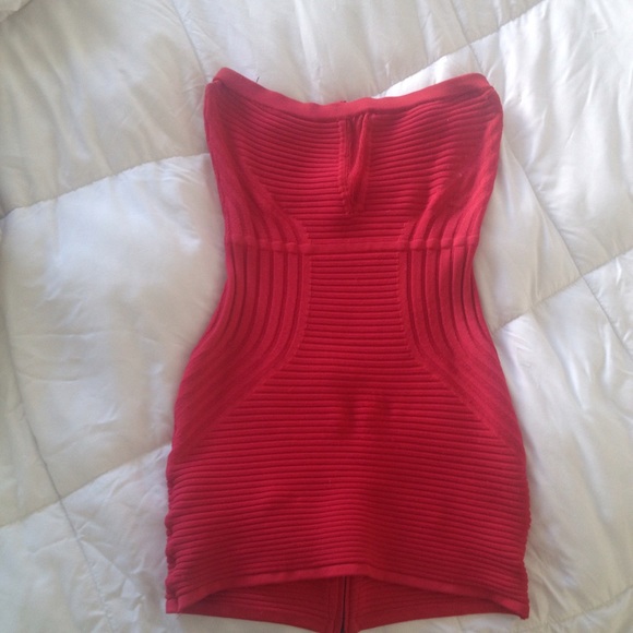 Bebe red tube bodycon dress - Picture 2 of 4