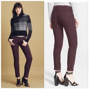 Rag & Bone dark plum skinny jeans