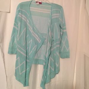 Mint and white cardigan