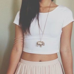 Cropped White Tee