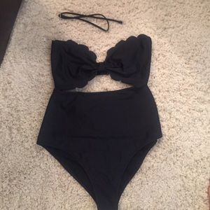 Scalloped one piece bathing suit
