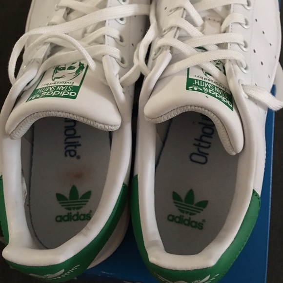 Adidas Stan Smith white/green size 4Y - Picture 3 of 4