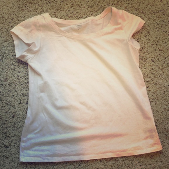 Eileen Fisher ballet neck cap sleeves t-shirt
