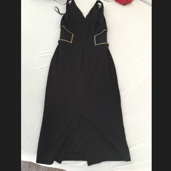 Bebe black midi zipper front sleeveless dress - Picture 3 of 3