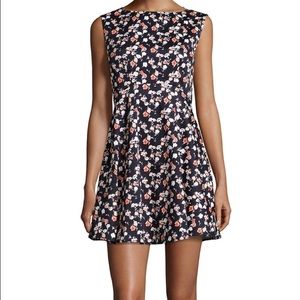 Rose Print Fit and Flare Mini Dress