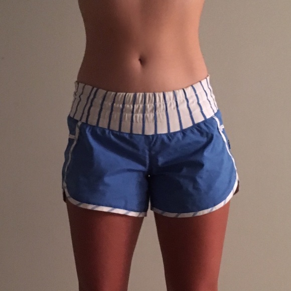 Blue Lululemon running shorts