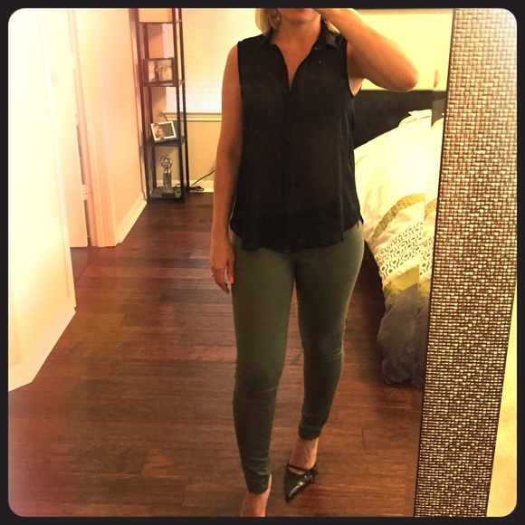 H&M sheer high low shirt