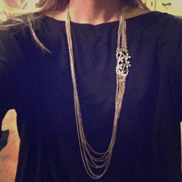 Banana republic gold & silver chain long necklace