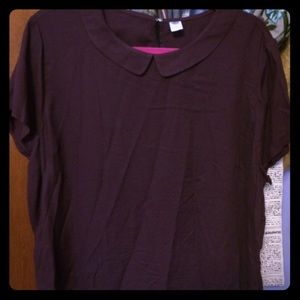 Old navy eggplant top with Peter Pan collar