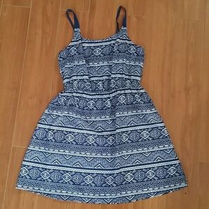 Navy blue aztec print dress