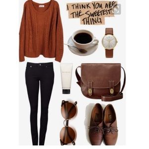 Burnt Orange Oversized Sweater