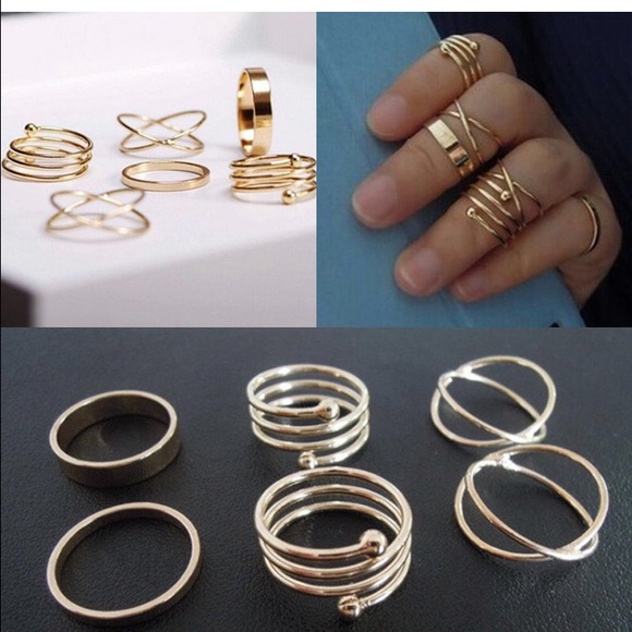 @lflor010 Jewelry - Gold Midi Ring Set Jewelry 6PC