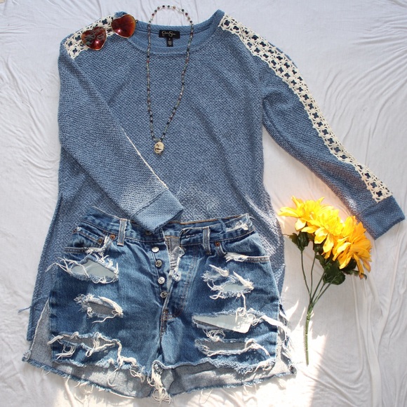 Blue Lace Sweater