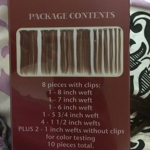 14" clip in human hair dark brown extensions