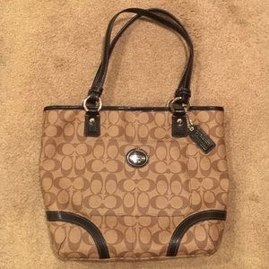 Tan Coach purse