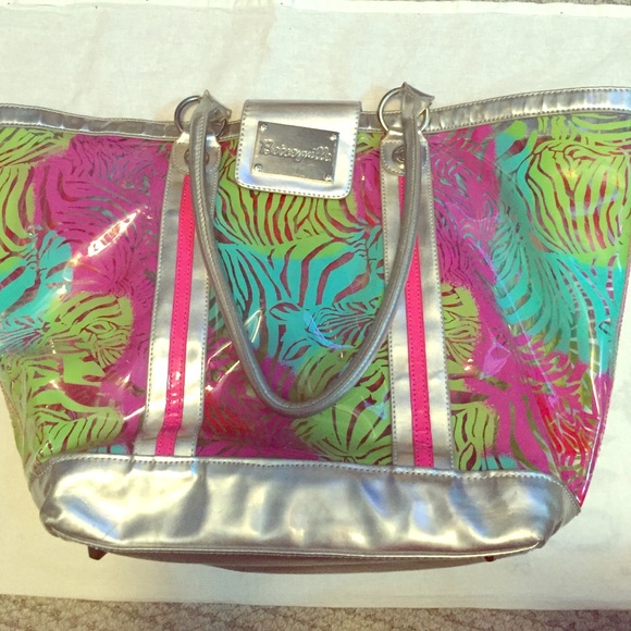 Betseyville rainbow zebra tote