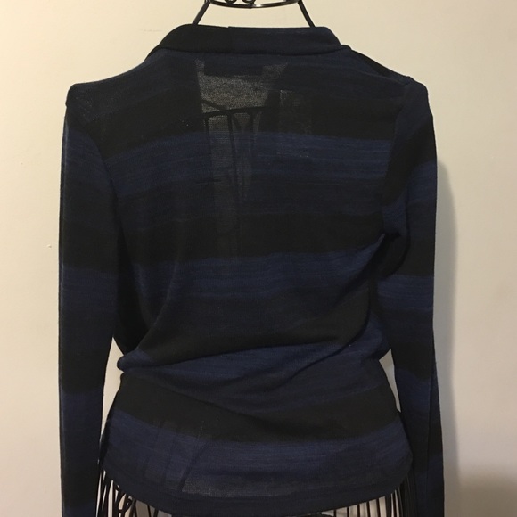 NEW Dots Deep Cowl Neck Sweater Black & Blue Small - Picture 3 of 4