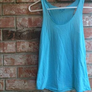 Super thin soft material blue tank top