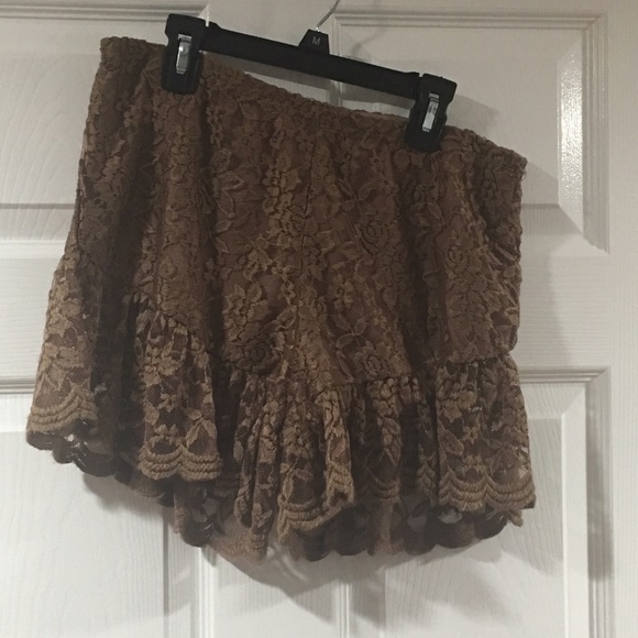 Brown lace shorts