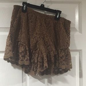 Brown lace shorts