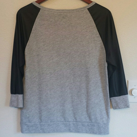 Forever 21 pleather-sleeved top - Picture 4 of 4