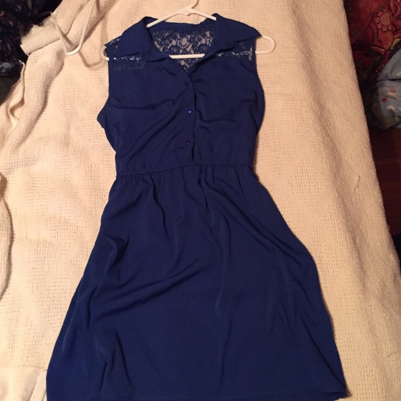 Navy blue semi short dress