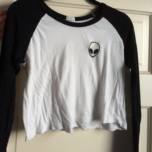 John Galt Alien Crop Top Baseball T Size S/M