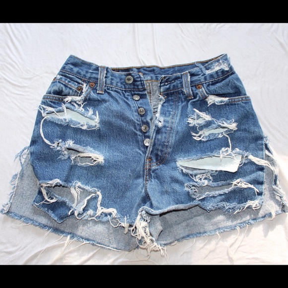 Levi's Custom Distressed Jean Shorts