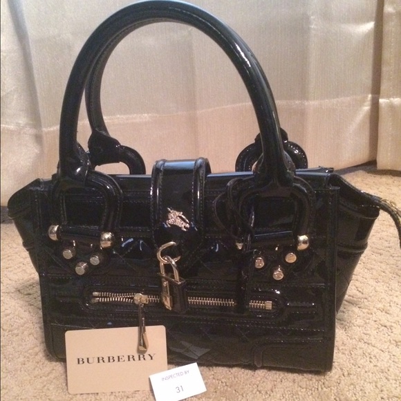Manor Quilted Patent Mini Black Satchel - Picture 3 of 3