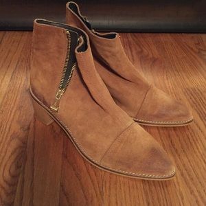 Brown suede ankle boots